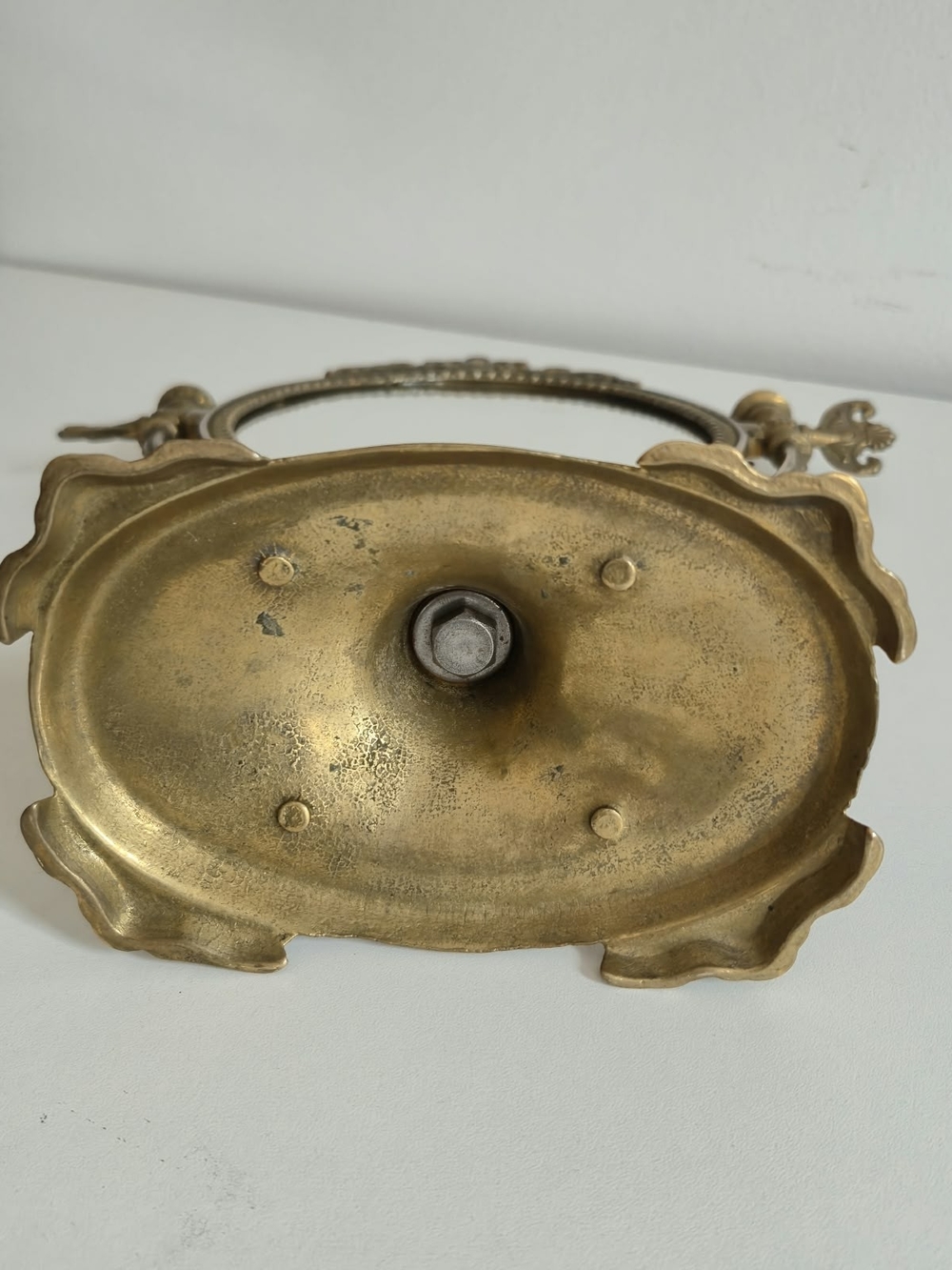 Vintage Brass Tabletop Vanity Mirror / Swivel Makeup Mirror - Picture 12 of 14